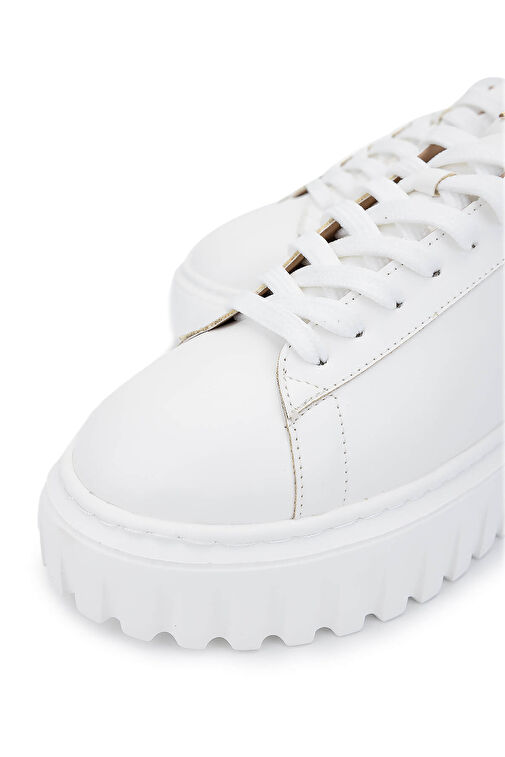 Tamer Tanca Kadın Deri/Suni Beyaz Sneakers & Spor Ayakkabı - Görsel 4