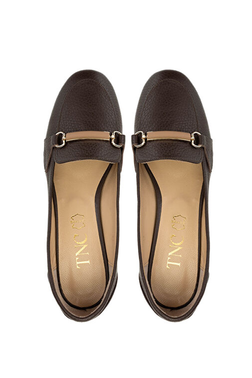 Tamer Tanca Kadın Hakiki Deri Kahverengi Topuklu Ayakkabı - Görsel 6