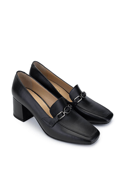 Tamer Tanca Kadın Hakiki Deri Siyah Deri Topuklu Ayakkabı - Görsel 3