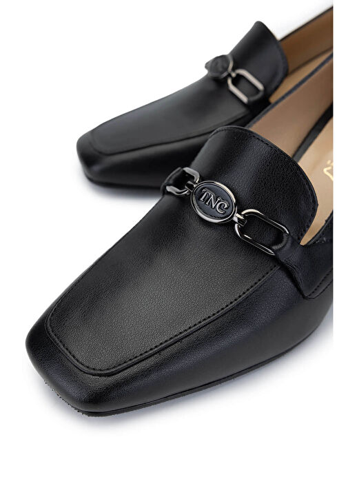 Tamer Tanca Kadın Hakiki Deri Siyah Deri Topuklu Ayakkabı - Görsel 4