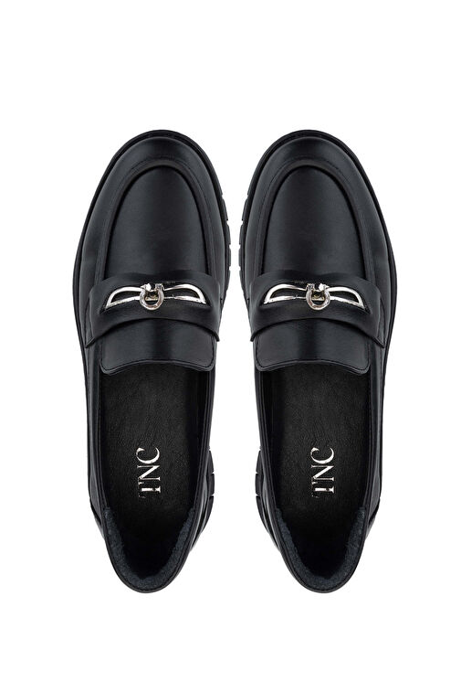 Tamer Tanca Kadın Hakiki Deri Siyah Deri Loafer Ayakkabı - Görsel 6