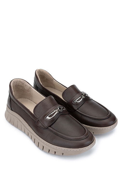 Tamer Tanca Bej Kadın Deri Loafer 1063 192208 BN AYK SK24-25 - Görsel 3