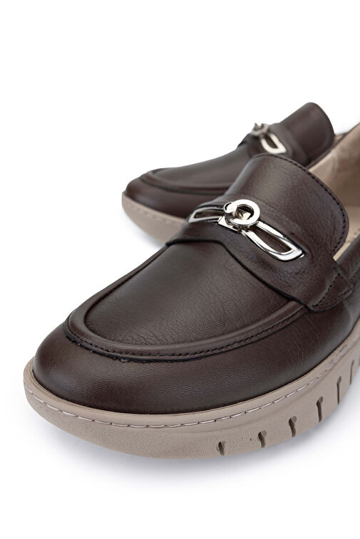 Tamer Tanca Bej Kadın Deri Loafer 1063 192208 BN AYK SK24-25 - Görsel 4