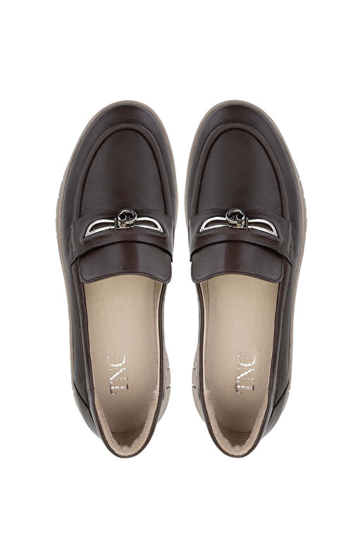 Tamer Tanca Bej Kadın Deri Loafer 1063 192208 BN AYK SK24-25 - Görsel 6