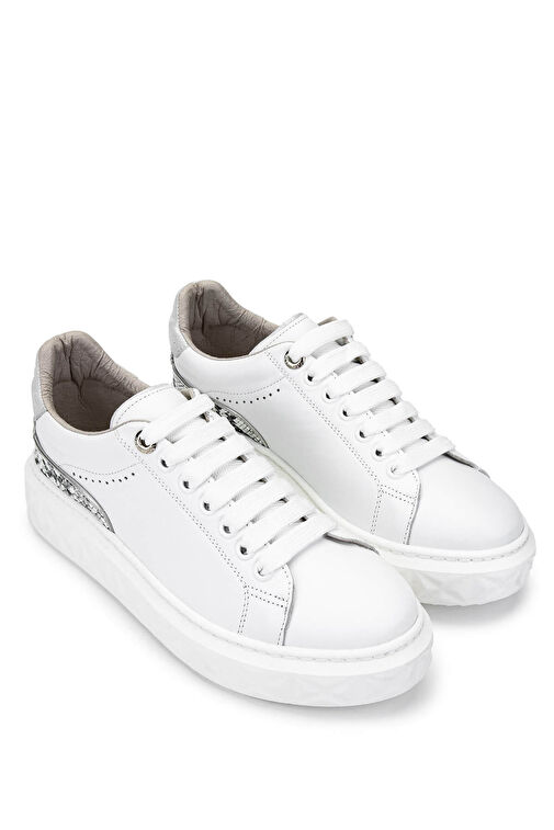 Tamer Tanca Kadın Hakiki Deri Beyaz Sneakers & Spor Ayakkabı - Görsel 3