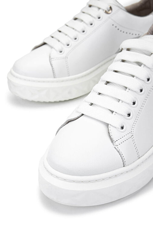 Tamer Tanca Kadın Hakiki Deri Beyaz Sneakers & Spor Ayakkabı - Görsel 4