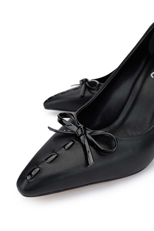 Tamer Tanca Bej Kadın Deri Topuklu Ayakkabı 1063 134463 BN AYK SK24-25 - Görsel 4