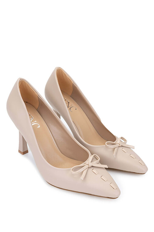 Tamer Tanca Kadın Hakiki Deri Bej Topuklu Ayakkabı - Görsel 3