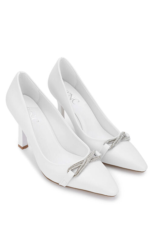 Tamer Tanca Kadın Hakiki Deri Beyaz Topuklu Ayakkabı - Görsel 3