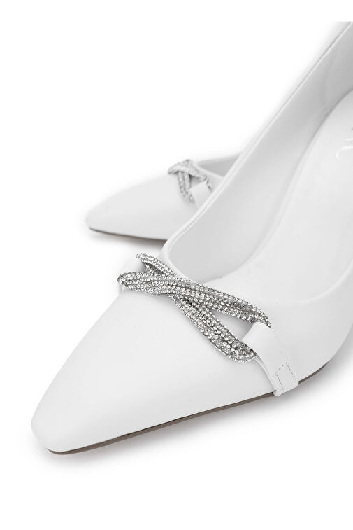 Tamer Tanca Kadın Hakiki Deri Beyaz Topuklu Ayakkabı - Görsel 4