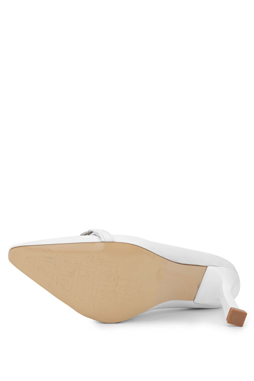 Tamer Tanca Kadın Hakiki Deri Beyaz Topuklu Ayakkabı - Görsel 5