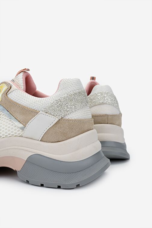 Valmenti Gri-Beyaz Kadın Süet - Kumaş Sneaker 936 30170 BN AYK SK24-25 - Görsel 5