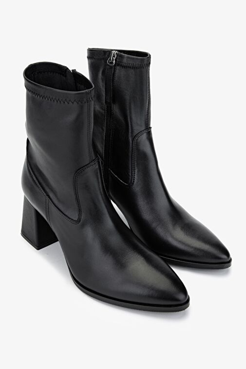 Valmenti Kadın Siyah Deri Klasik Bot - Görsel 3