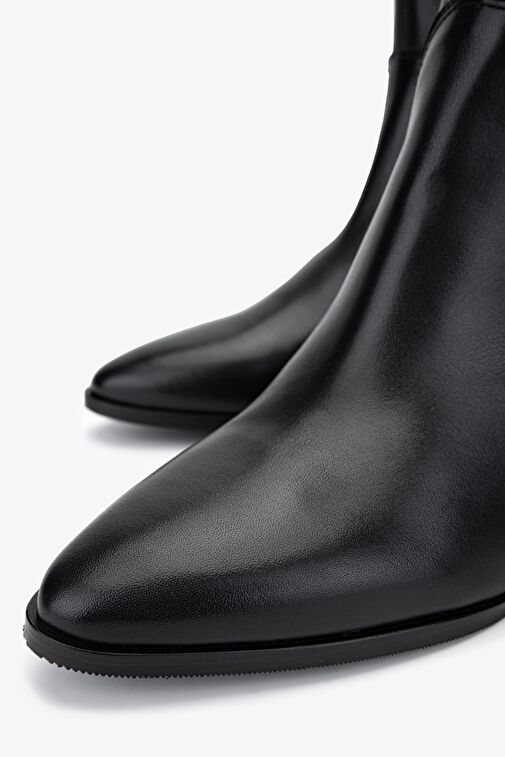 Valmenti Kadın Siyah Deri Klasik Bot - Görsel 4