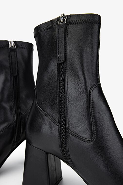 Valmenti Kadın Siyah Deri Klasik Bot - Görsel 5