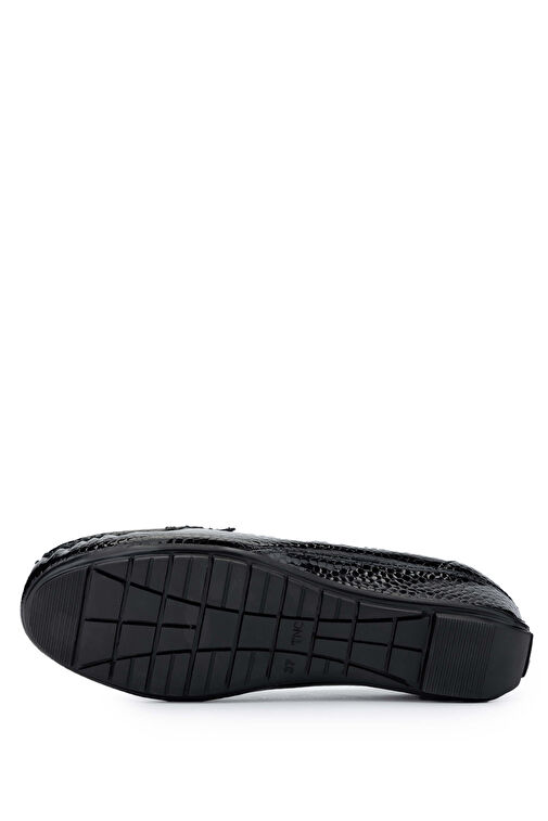 Tamer Tanca Kadın Hakiki Deri Siyah Loafer Ayakkabı - Görsel 6