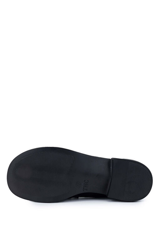 Tamer Tanca Kadın Hakiki Deri Siyah Süet Loafer Ayakkabı - Görsel 5