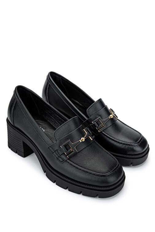 Tamer Tanca Kadın Hakiki Deri Siyah Deri Makosen Ayakkabı - Görsel 4