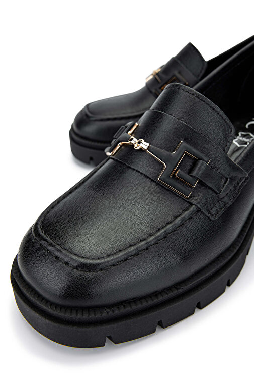 Tamer Tanca Kadın Hakiki Deri Siyah Deri Makosen Ayakkabı - Görsel 5