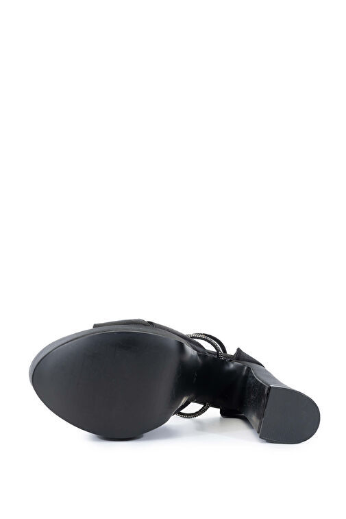 Tamer Tanca Kadın Hakiki Deri Siyah Saten Topuklu Ayakkabı - Görsel 7