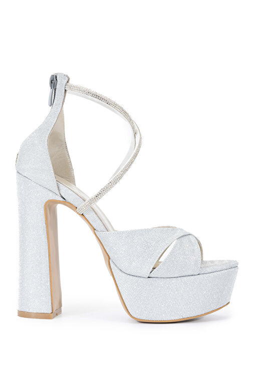 Tamer Tanca Kadın Hakiki Deri Gri Topuklu Ayakkabı - Görsel 2