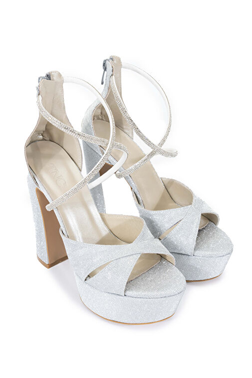 Tamer Tanca Kadın Hakiki Deri Gri Topuklu Ayakkabı - Görsel 3