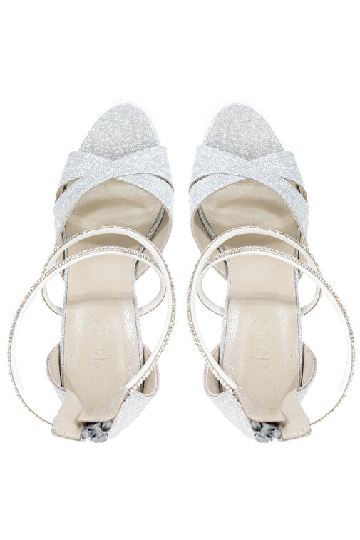 Tamer Tanca Kadın Hakiki Deri Gri Topuklu Ayakkabı - Görsel 6