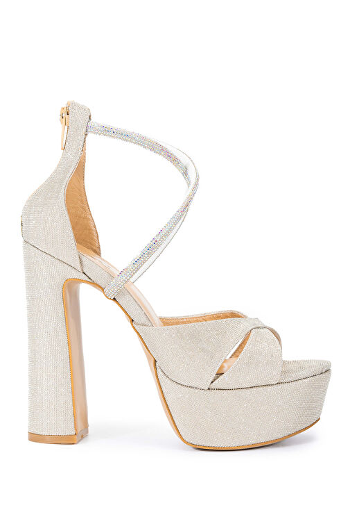 Tamer Tanca Kadın Hakiki Deri Altın Topuklu Ayakkabı - Görsel 2