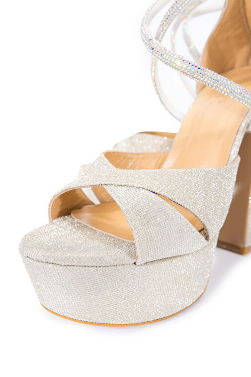 Tamer Tanca Kadın Hakiki Deri Altın Topuklu Ayakkabı - Görsel 4