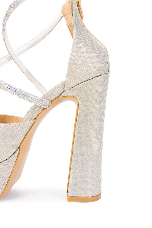 Tamer Tanca Kadın Hakiki Deri Altın Topuklu Ayakkabı - Görsel 5