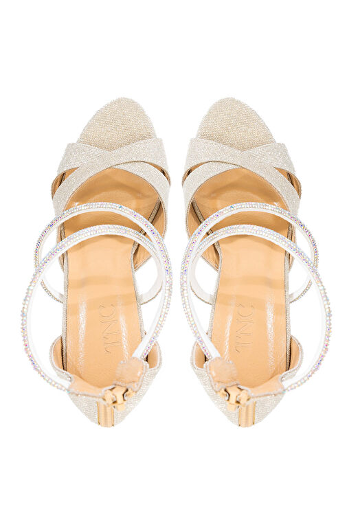 Tamer Tanca Kadın Hakiki Deri Altın Topuklu Ayakkabı - Görsel 6