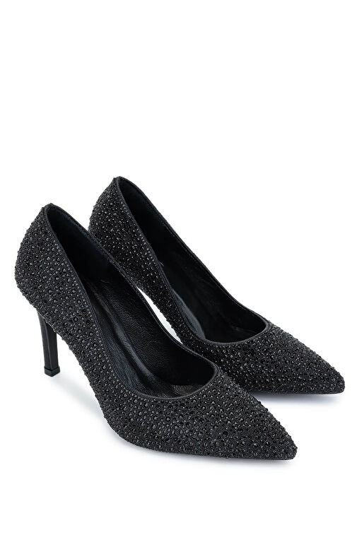 Tamer Tanca Kadın Suni Deri Siyah Topuklu Ayakkabı - Görsel 3