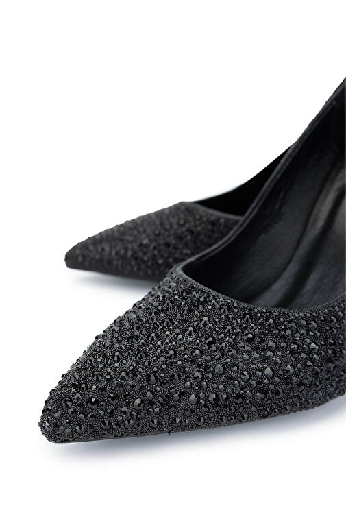 Tamer Tanca Kadın Suni Deri Siyah Topuklu Ayakkabı - Görsel 4