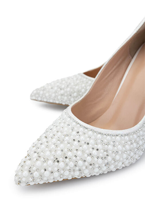 Tamer Tanca Tamer Tanca Kadın Suni Deri Beyaz Sedef Topuklu Ayakkabı Boyner'de! Beyaz - 4. görsel