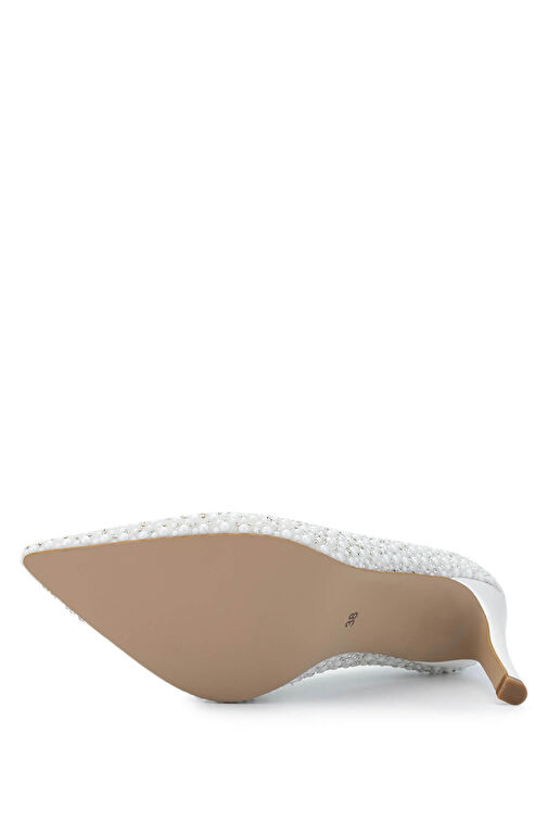 Tamer Tanca Tamer Tanca Kadın Suni Deri Beyaz Sedef Topuklu Ayakkabı Boyner'de! Beyaz - 5. görsel