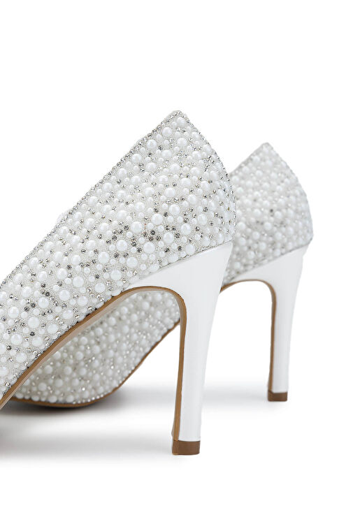 Tamer Tanca Tamer Tanca Kadın Suni Deri Beyaz Sedef Topuklu Ayakkabı Boyner'de! Beyaz - 6. görsel