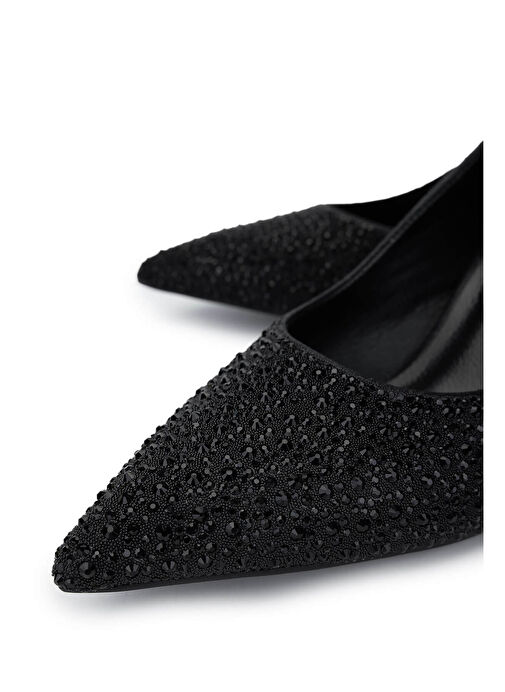 Tamer Tanca Kadın Suni Deri Siyah Topuklu Ayakkabı - Görsel 4