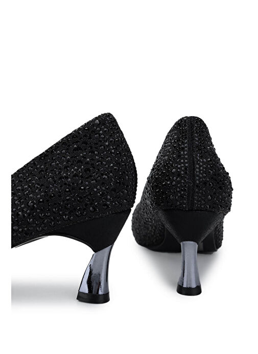 Tamer Tanca Kadın Suni Deri Siyah Topuklu Ayakkabı - Görsel 5