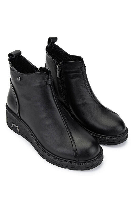 Tamer Tanca Kadın Hakiki Deri Siyah Deri Casual Bot - Görsel 3