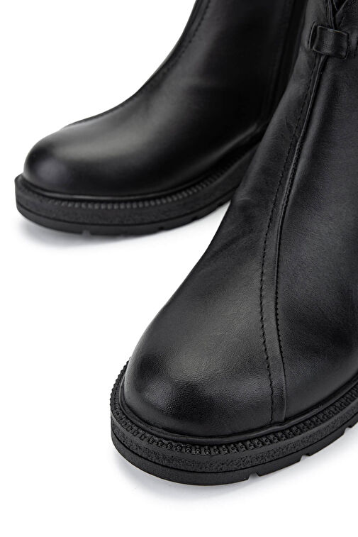 Tamer Tanca Kadın Hakiki Deri Siyah Deri Casual Bot - Görsel 4