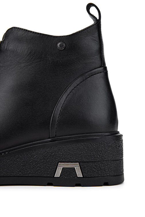 Tamer Tanca Kadın Hakiki Deri Siyah Deri Casual Bot - Görsel 5