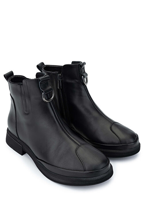 Tamer Tanca Kadın Hakiki Deri Siyah Deri Casual Bot - Görsel 3