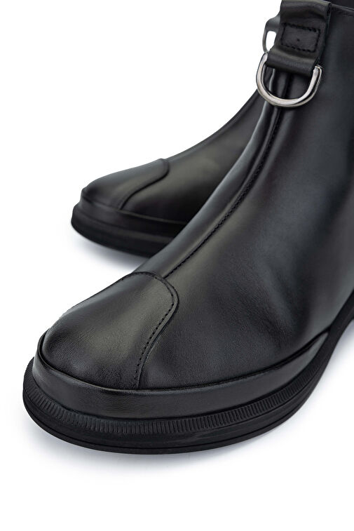 Tamer Tanca Kadın Hakiki Deri Siyah Deri Casual Bot - Görsel 4