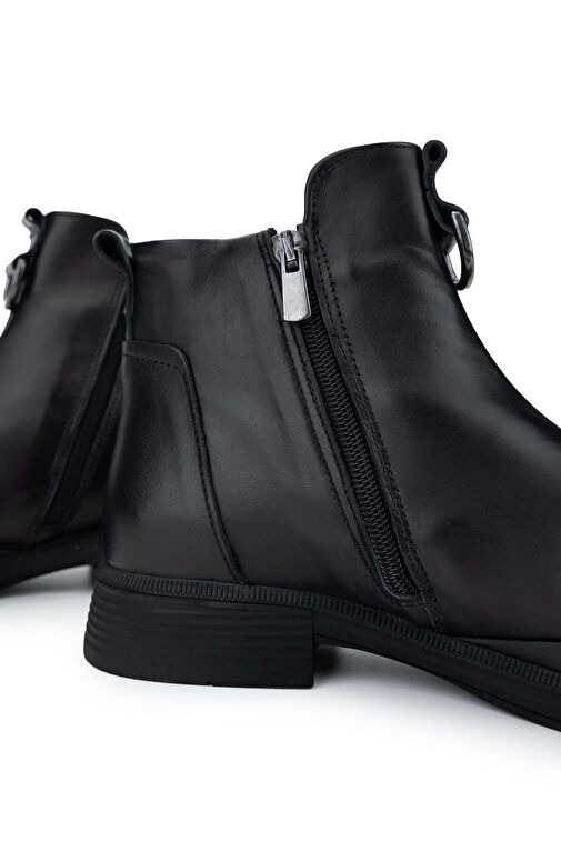 Tamer Tanca Kadın Hakiki Deri Siyah Deri Casual Bot - Görsel 5