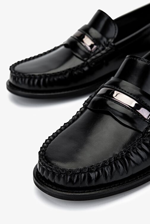 Valmenti Kadın Siyah Açma Loafer Ayakkabı - Görsel 4
