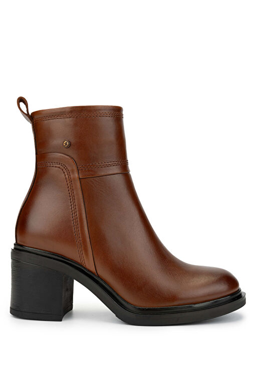 Tamer Tanca Kadın Hakiki Deri Taba Deri Topuklu Bot - Görsel 2