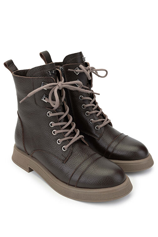 Tamer Tanca Kadın Hakiki Deri Kahverengi Casual Bot - Görsel 3