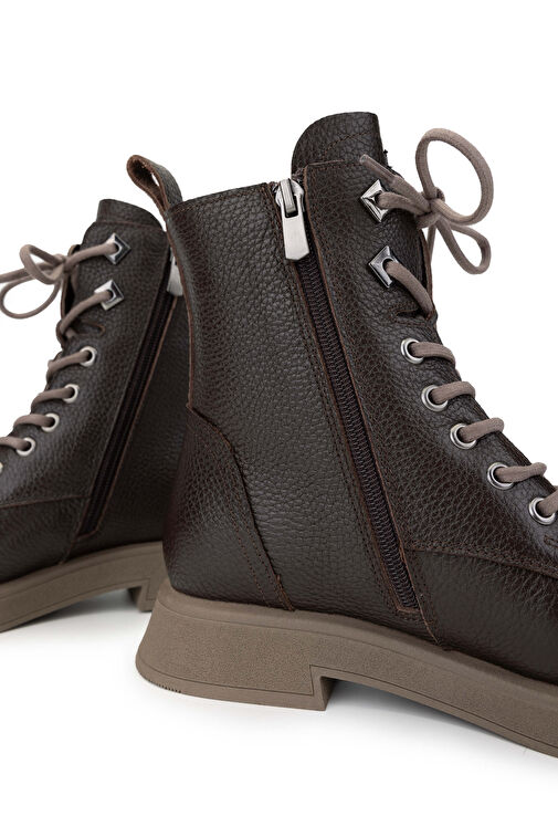 Tamer Tanca Kadın Hakiki Deri Kahverengi Casual Bot - Görsel 5