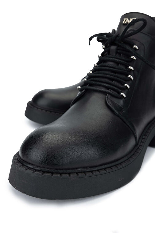 Tamer Tanca Kadın Hakiki Deri Siyah Deri Casual Bot - Görsel 4