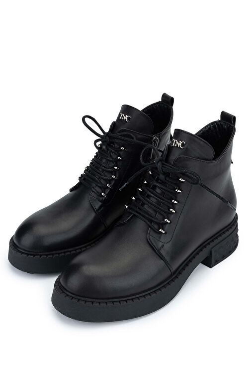 Tamer Tanca Kadın Hakiki Deri Siyah Deri Casual Bot - Görsel 5